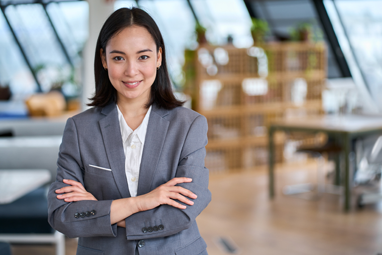Confident Asian business woman